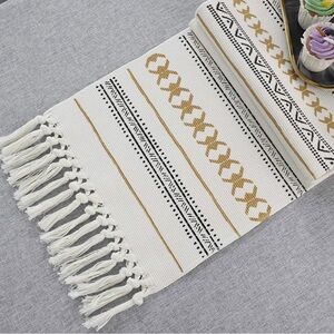 Geometric Tassel Table Runner
